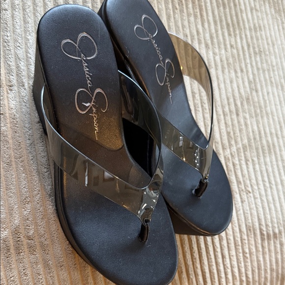 Jessica Simpson Black and Clear Women's Sandals - Picture 5 of 10